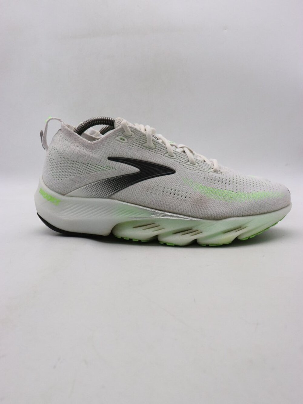 Brooks Glycerin Flex Men's Size 9 White Black Green Running Athletic Sneakers